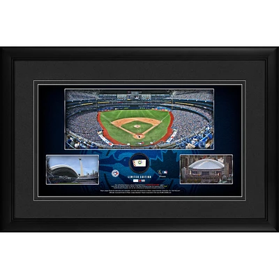Toronto Blue Jays Framed 10" x 18" Stadium Panoramic Collage with a Piece of Game-Used Baseball - Limited Edition of 500