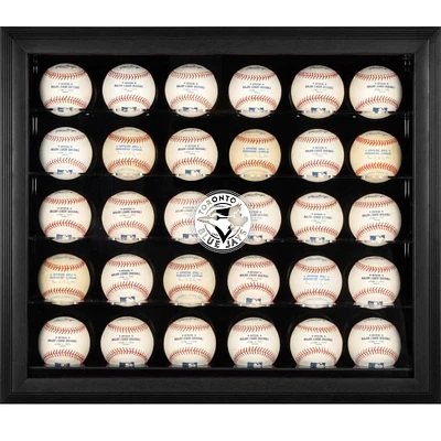Vitrine de présentation encadrée noire pour 30 boules avec logo des Blue Jays de Toronto