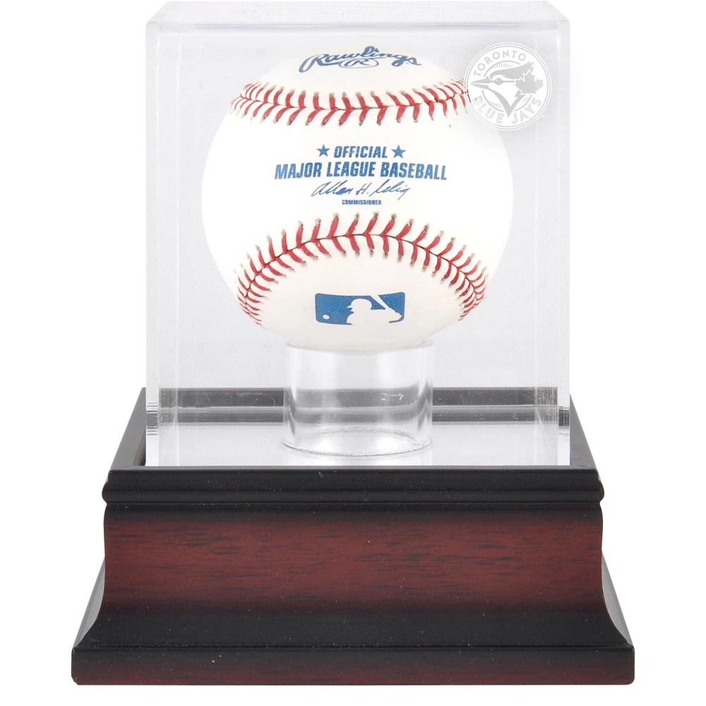 Vitrine de présentation du logo de baseball des Blue Jays de Toronto en acajou