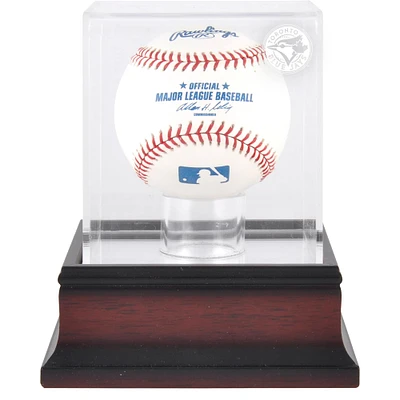 Vitrine de présentation du logo de baseball des Blue Jays de Toronto en acajou