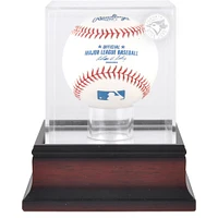 Vitrine de présentation du logo de baseball des Blue Jays de Toronto en acajou