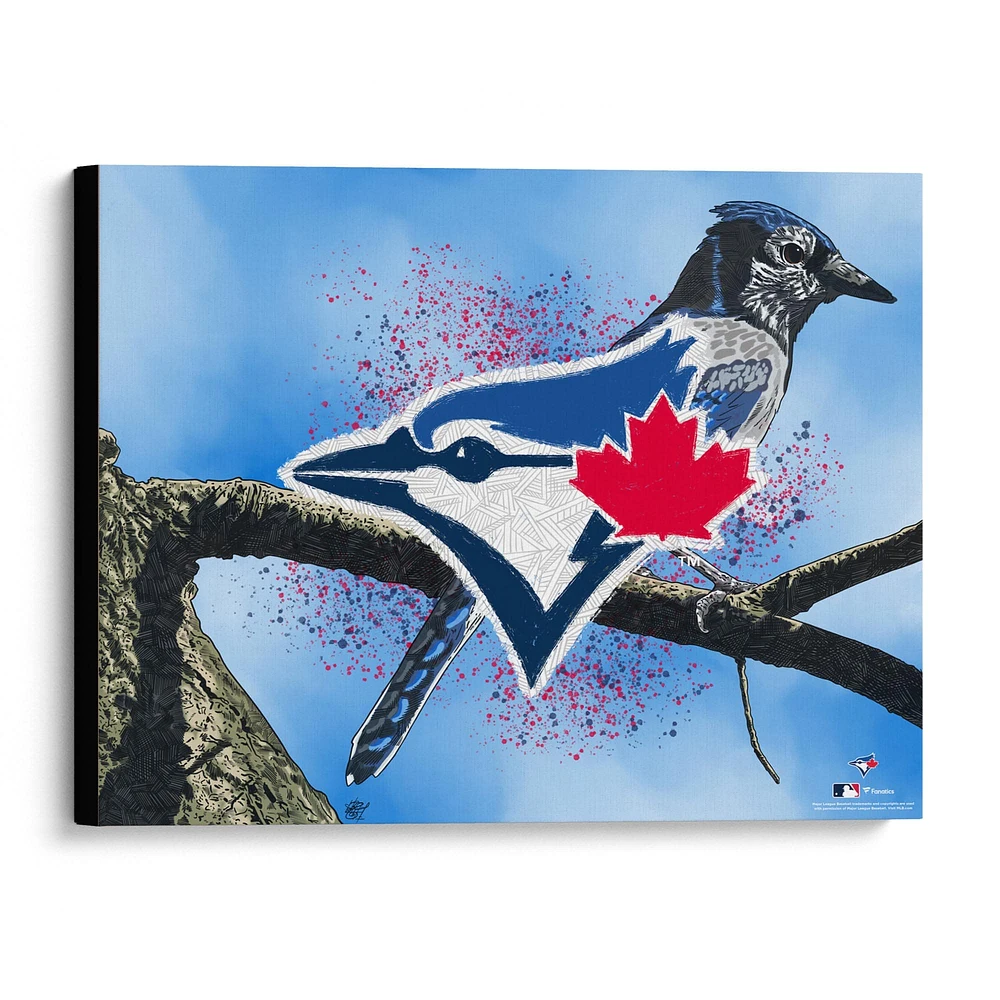 Toronto Blue Jays Stretched 20" x 24" Canvas Giclee Print - Designed by Artist Maz Adams