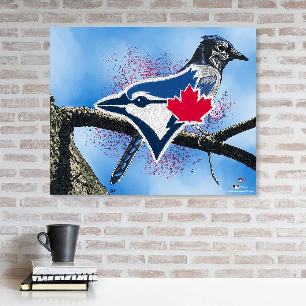Toronto Blue Jays Stretched 20" x 24" Canvas Giclee Print - Designed by Artist Maz Adams