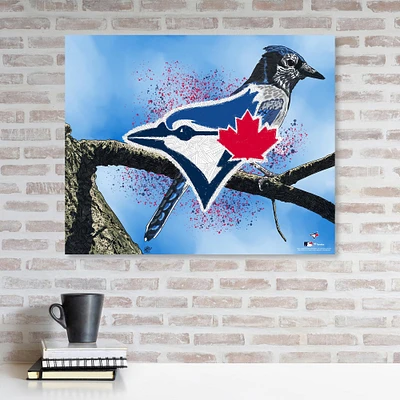 Toronto Blue Jays Stretched 20" x 24" Canvas Giclee Print - Designed by Artist Maz Adams