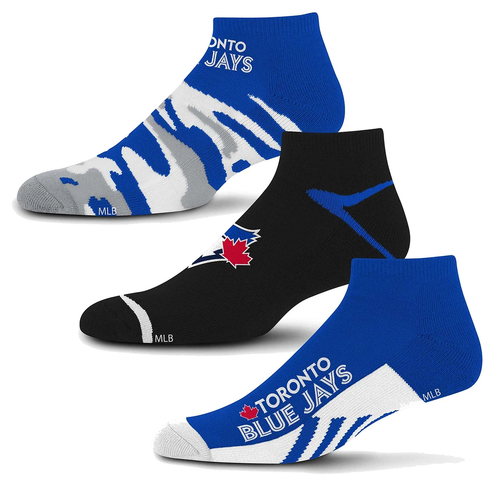 Ensemble de 3 paires de chaussettes unisexe pour pieds nus Toronto Blue Jays Camo Boom