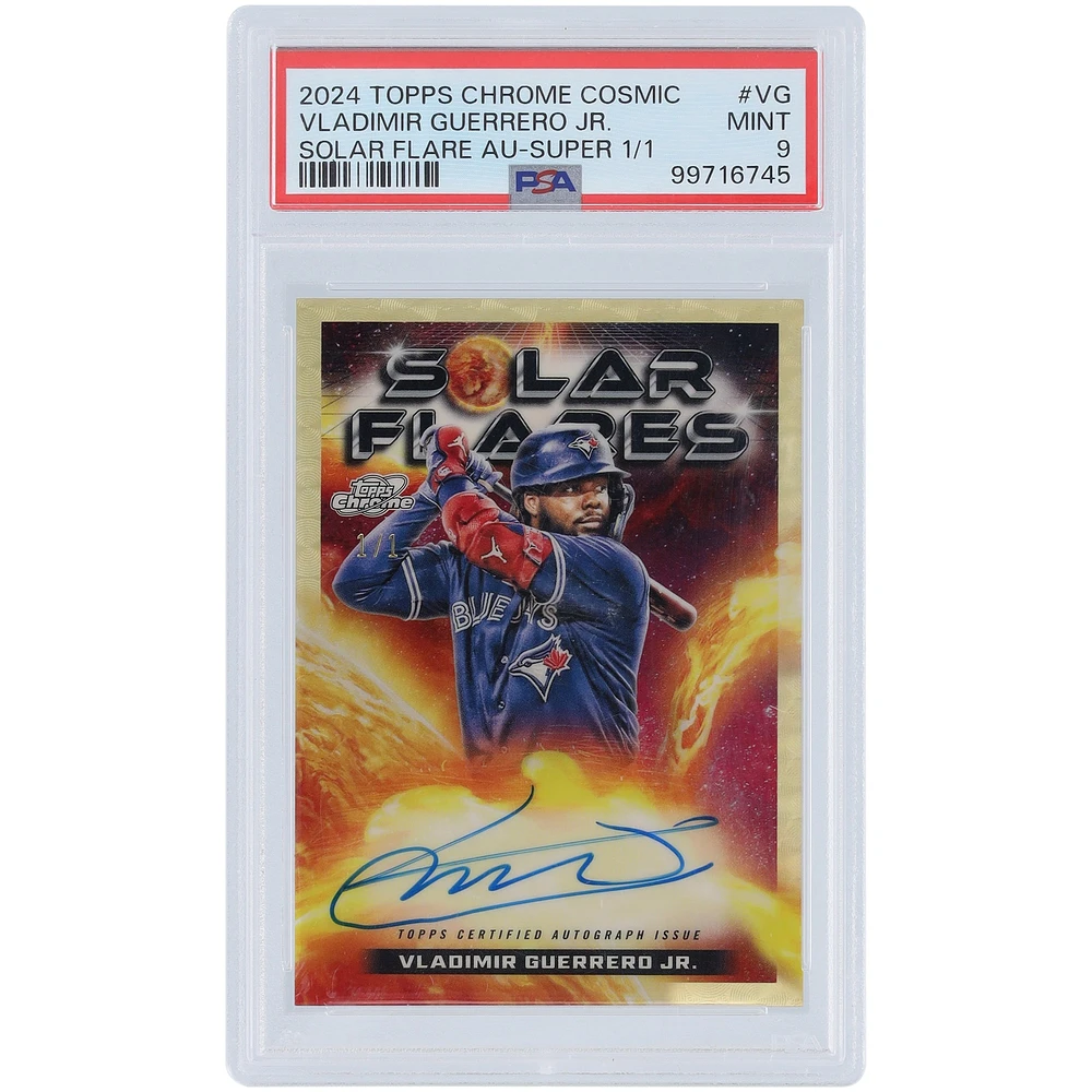 Vladimir Guerrero Jr. Toronto Blue Jays Autographed 2024 Topps Chrome Cosmic Superfractor #SFA-VG #1/1 PSA Authenticated 9 Card