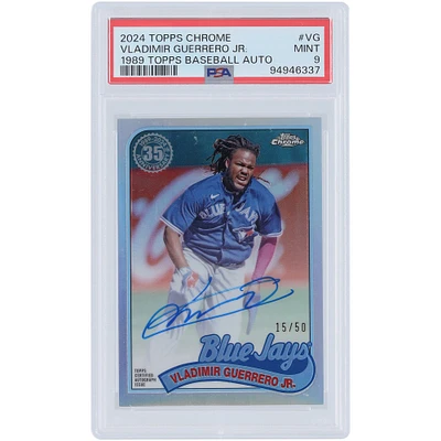 Vladimir Guerrero Jr. Toronto Blue Jays Autographed 2024 Topps Chrome Refractor #89CBA-VG #15/50 PSA Authenticated 9 Card