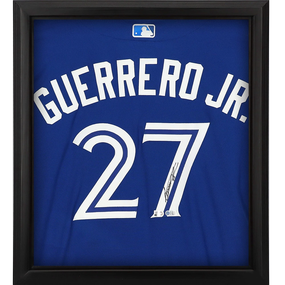 Maillot Nike authentique encadré autographié par Vladimir Guerrero Jr. des Blue Jays de Toronto, modèle royal Shadowbox