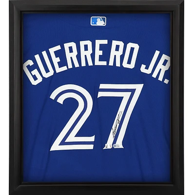 Maillot Nike authentique encadré autographié par Vladimir Guerrero Jr. des Blue Jays de Toronto, modèle royal Shadowbox