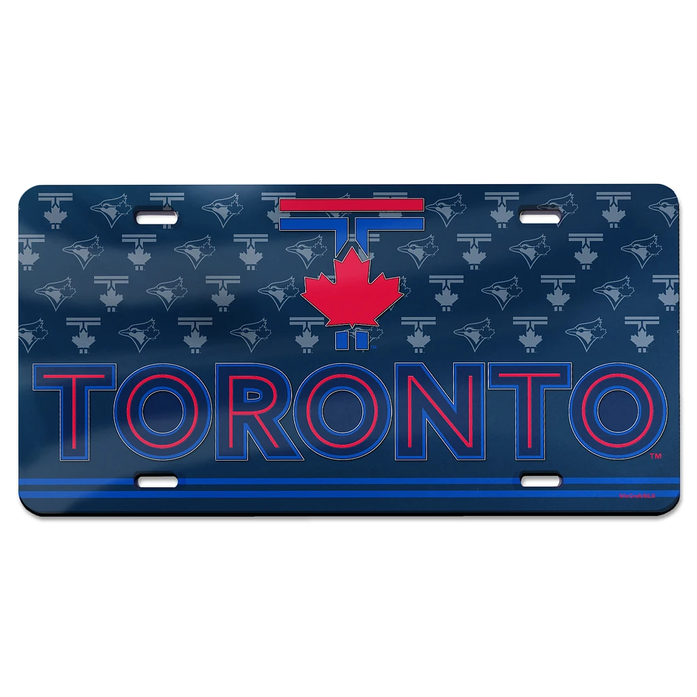 WinCraft Toronto Blue Jays 2024 City Connect Plaque d'immatriculation en acrylique découpée au laser