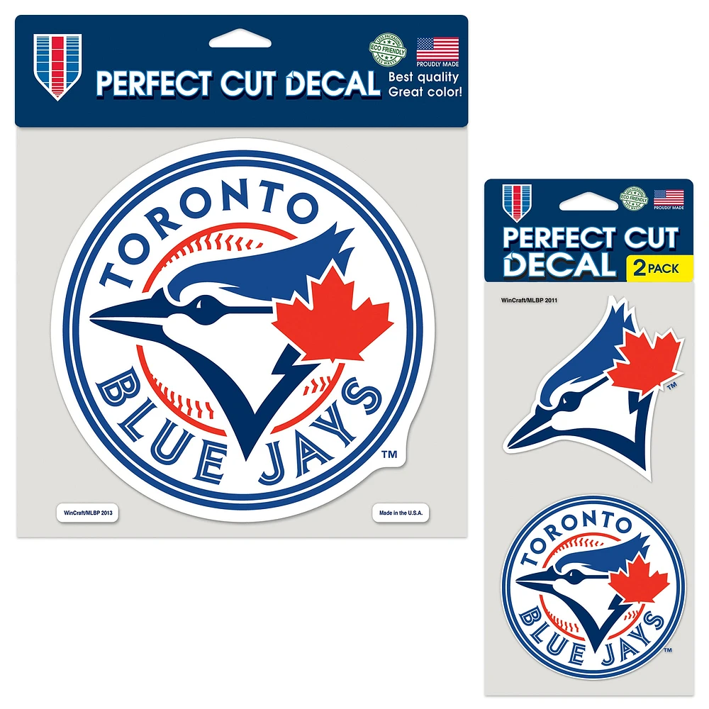 Lot de deux autocollants WinCraft Toronto Blue Jays Perfect Cut