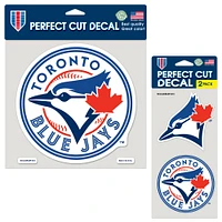 Lot de deux autocollants WinCraft Toronto Blue Jays Perfect Cut