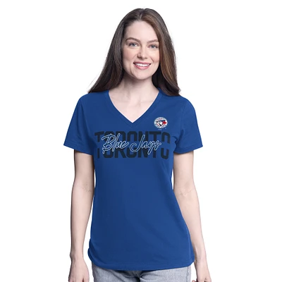 Women's G-III 4Her by Carl Banks  Royal Toronto Blue Jays Batter Up V-Neck T-Shirt