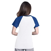 Women's G-III 4Her by Carl Banks  White/Royal Toronto Blue Jays Ball Park Raglan V-Neck T-Shirt