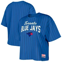 Women's New Era  Blue Toronto Jays City Connect Multiplier Pinstripe Cropped T-Shirt