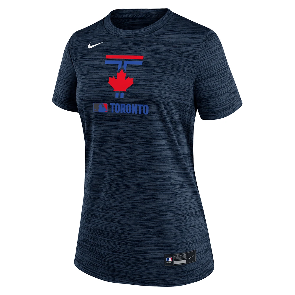 Women's Nike  Navy Toronto Blue Jays Authentic Collection City Connect Velocity Performance T-Shirt