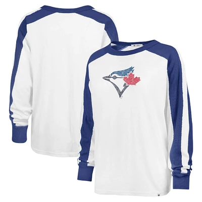 Women's '47 White Toronto Blue Jays Premier Caribou Long Sleeve T-Shirt