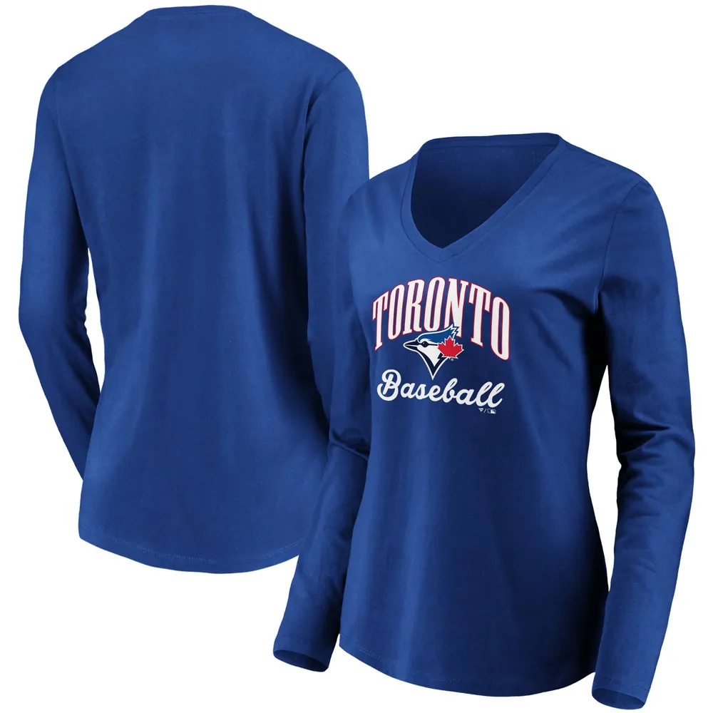 Lids Toronto Blue Jays Fanatics Branded Women's Victory Script V-Neck Long  Sleeve T-Shirt - Royal