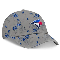 Casquette ajustable à fleurs fondamentales des Blue Jays de Toronto Fanatics pour femmes, gris