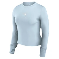 Women's Fanatics Light Blue Toronto Jays Studio Fitted Long Sleeve Gym Top