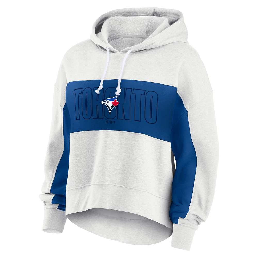 Women's Fanatics Oatmeal Toronto Blue Jays Up For It Pullover Hoodie