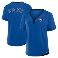 Women's Fanatics Royal Toronto Blue Jays League Diva Star Raglan V-Neck T-Shirt