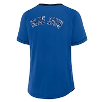 Women's Fanatics Royal Toronto Blue Jays League Diva Star Raglan V-Neck T-Shirt