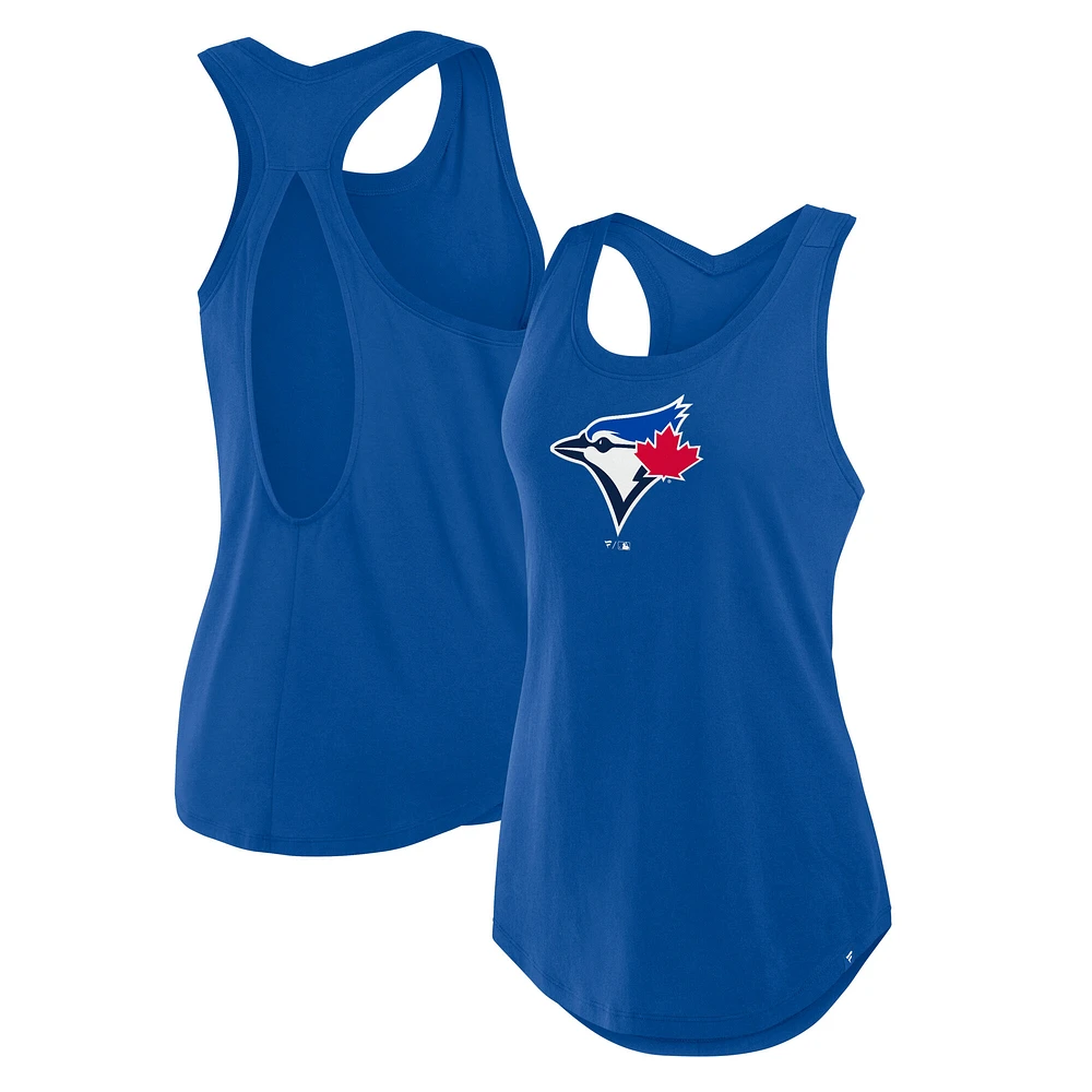 Women's Fanatics Royal Toronto Blue Jays Relaxed Fit Scoop Neck Racerback Tank Top