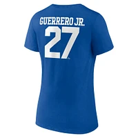 Women's Fanatics Vladimir Guerrero Jr. Royal Toronto Blue Jays Icon Name & Number V-Neck T-Shirt