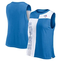 Women's Fanatics White/Powder Blue Toronto Jays Script Color Block Tank Top