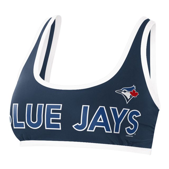 Haut de bikini G-III 4Her by Carl Banks Blue Jays Toronto pour femmes, bleu marine Southpaw