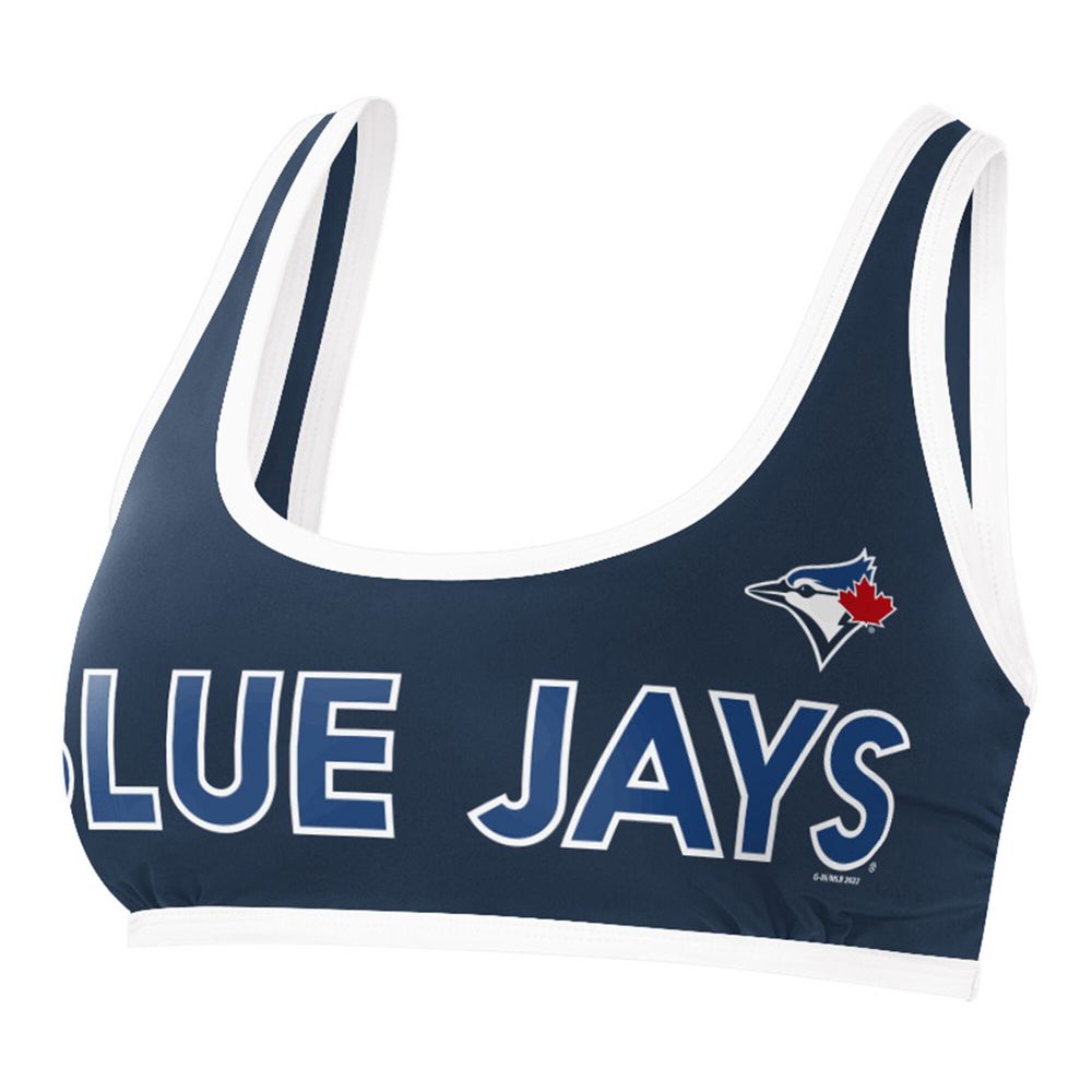 Women's G-III 4Her by Carl Banks Navy Toronto Blue Jays Southpaw - Bikini Top