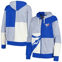 Sweat-shirt surdimensionné à demi-zip G-III 4Her par Carl Banks pour femmes Royal Toronto Blue Jays Left Field