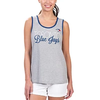 Women's G-III Sports by Carl Banks Heather Gray Toronto Blue Jays Fastest Lap Tank Top