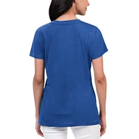 T-shirt à col en V G-III Sports by Carl Banks pour femmes, Royal Toronto Blue Jays Key Move