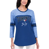 Women's G-III Sports by Carl Banks Royal Toronto Blue Jays Play the Game 3/4-Sleeve T-Shirt