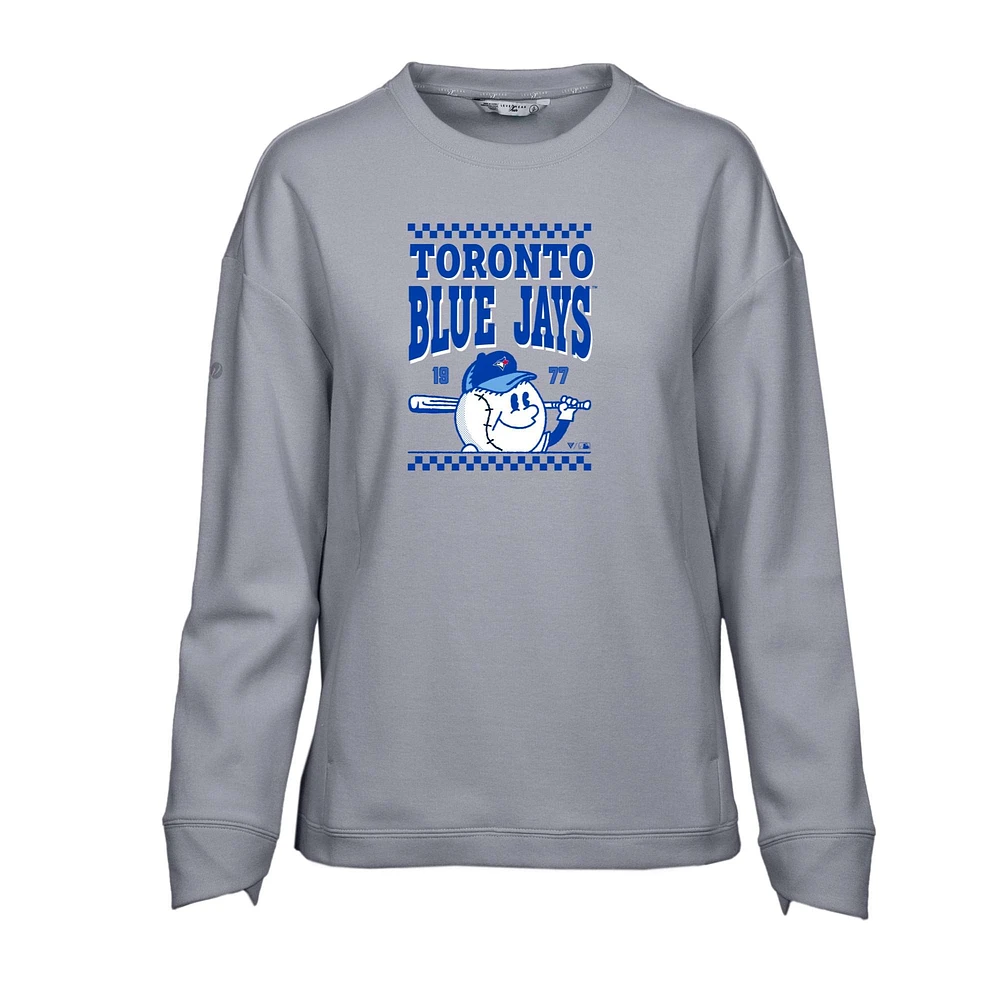 Women's Levelwear Gray Toronto Blue Jays Fiona Inaugural Pullover Sweatshirt