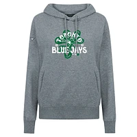 Sweat à capuche gris pour femme avec imprimé trèfle des Blue Jays de Toronto Levelwear la Saint-Patrick