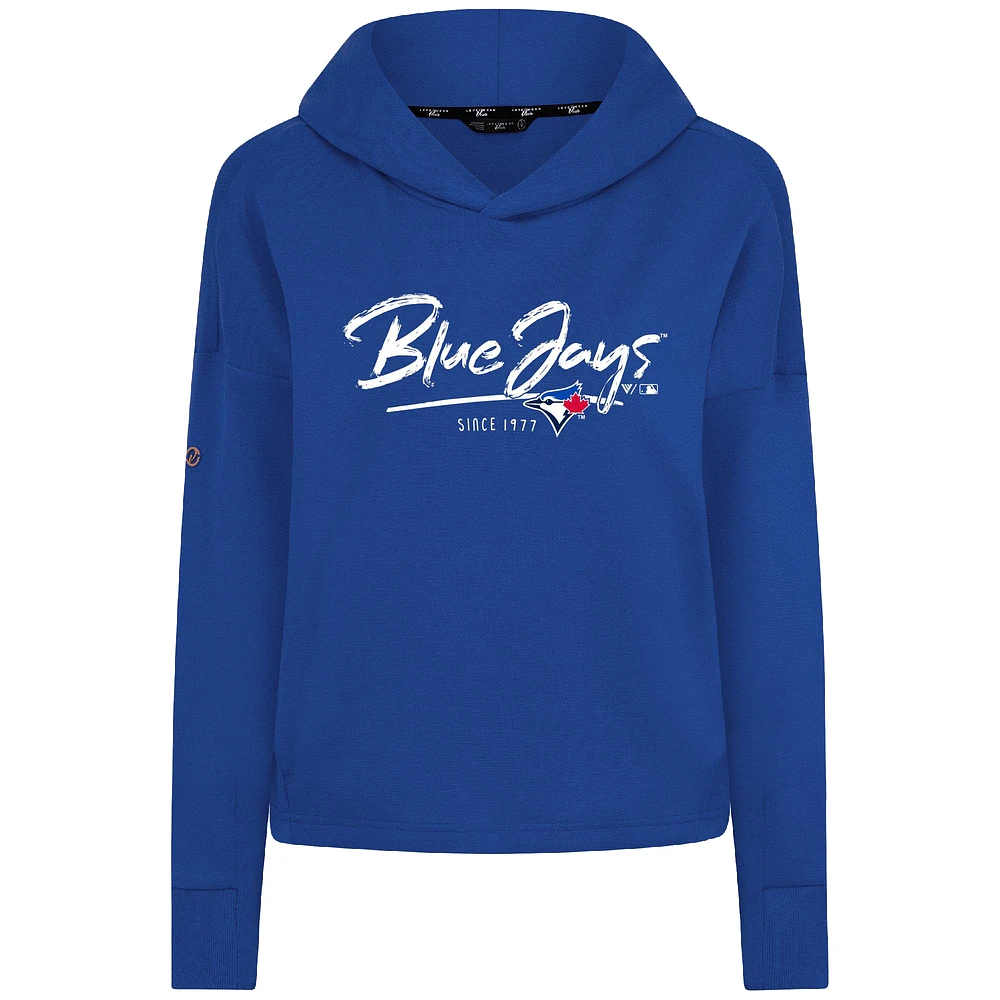 Women's Levelwear Royal Toronto Blue Jays Accolade Sweet Express Cropped Tri-Blend Pullover Hoodie