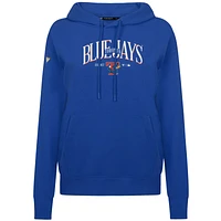 Women's Levelwear Royal Toronto Blue Jays  Adorn Throwback Spellout Pullover Hoodie