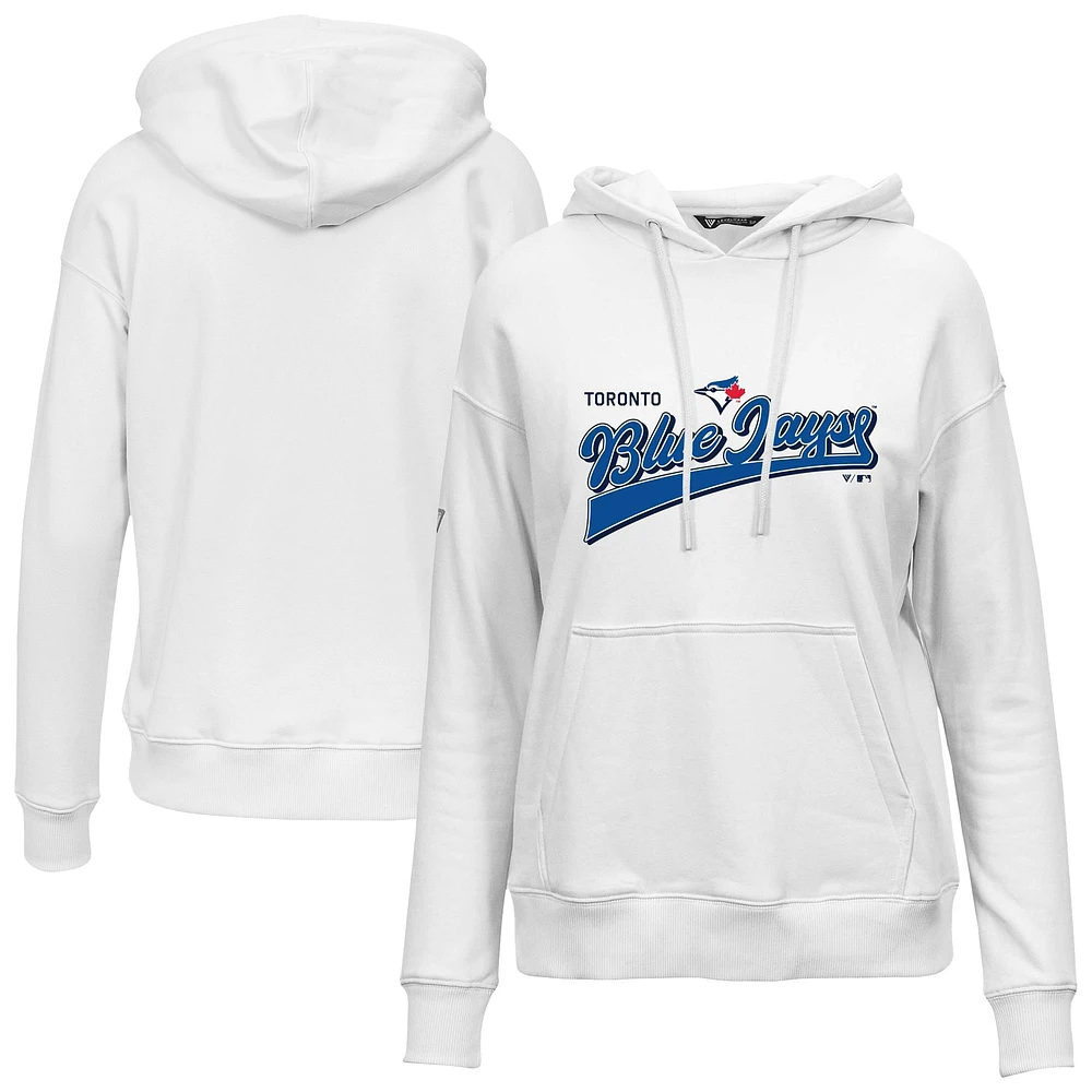 Sweat à capuche blanc Toronto Blue Jays Adorn Retro Team 2.0 pour femme Levelwear