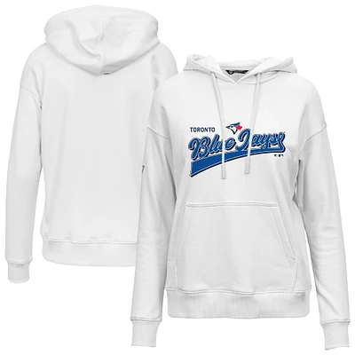 Sweat à capuche blanc Toronto Blue Jays Adorn Retro Team 2.0 pour femme Levelwear