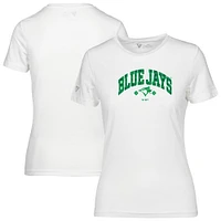 Women's Levelwear White Toronto Blue Jays St. Patrick's Day Maddox Plaid T-Shirt