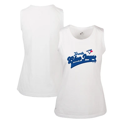 Women's Levelwear White Toronto Blue Jays Verve Macy Muscle - Tank Top