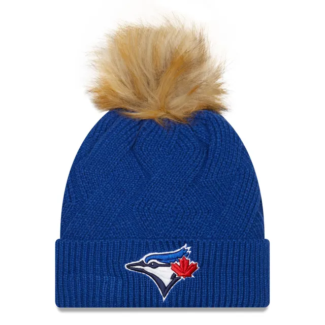 Toronto Blue Jays Fanatics Branded Cuffed Knit Hat with Pom - Gray