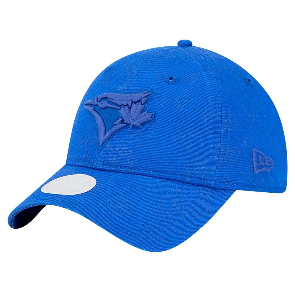 Casquette ajustable à imprimé floral ton sur ton 9TWENTY des Blue Jays de Toronto de New Era pour femme