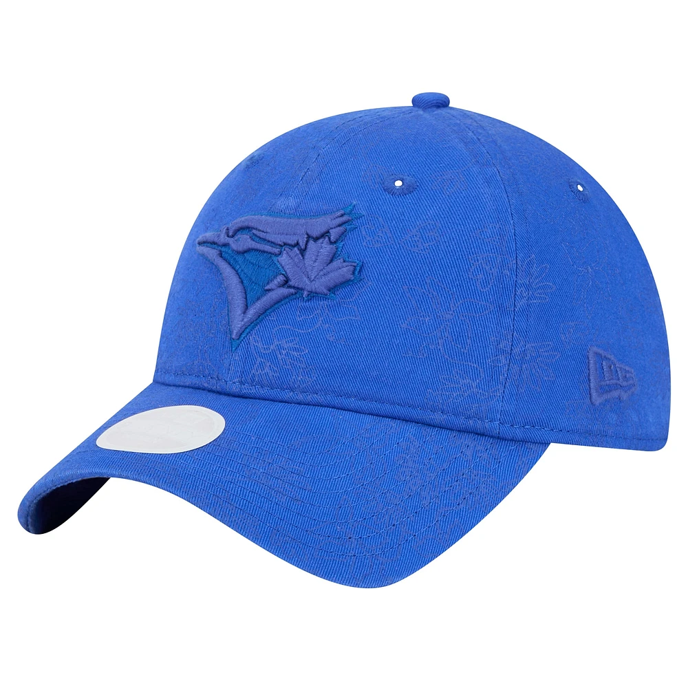 Casquette ajustable à imprimé floral ton sur ton 9TWENTY des Blue Jays de Toronto de New Era pour femme