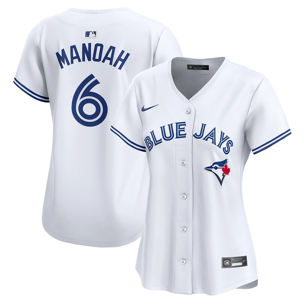 Maillot de joueur Nike Alek Manoah pour femme, blanc, Toronto Blue Jays Home Limited