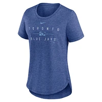 Women's Nike Heather Royal Toronto Blue Jays Knockout Team Stack Tri-Blend T-Shirt