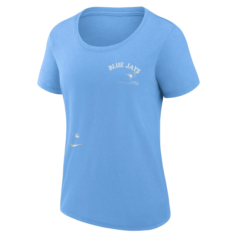 Women's Nike Light Blue Toronto Jays Authentic Collection Performance Scoop Neck T-Shirt